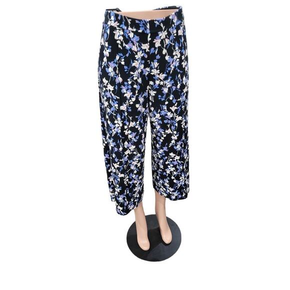 J. Jill Women's Wearever Double Face Jersey Floral Print Wide Leg Cropped Pants - Picture 2 of 12